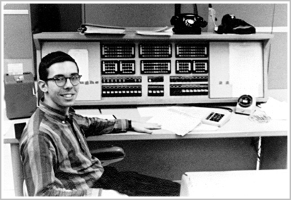 Ira Kalet at the Burroughs 220 console in 1962